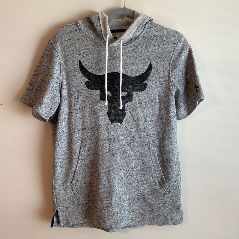 Under Armour Sweatshirt Men’s Size S Gray Pullover Hoodie short sleeve